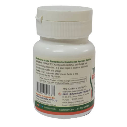 Deep Ayurveda Twakdetox 500mg Veg Capsules - Limited Time Offer