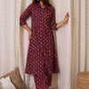 Dhiyona IE Women Floral Printed Pure Cotton Anarkali Kurta with Trouser