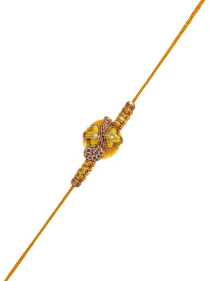 Anouk Sequinned & Zardosi Rakhi With Roli Chawal & Card