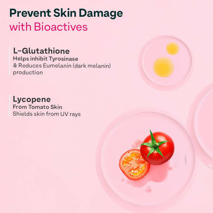 OZiva Bioactive Gluta Fizzy Effervescent Tablets for skin health, showing the colorful effervescent tablet in a glass of water.