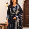 Dhiyona IE Floral Printed V-Neck Pure Cotton Straight Kurta With Trousers & Dupatta