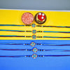 Dhiyona Set Of 6 Beaded Cotton Thread with AD Stones & Meenakari Designer Rakhi for Brother