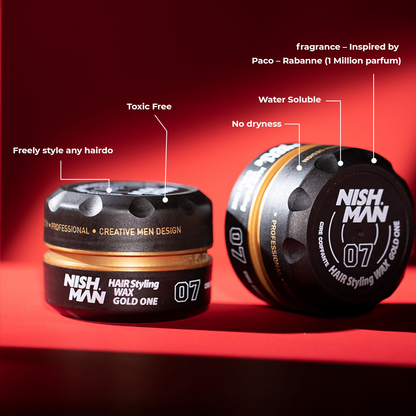 NishMan Hair Styling Wax Gold One