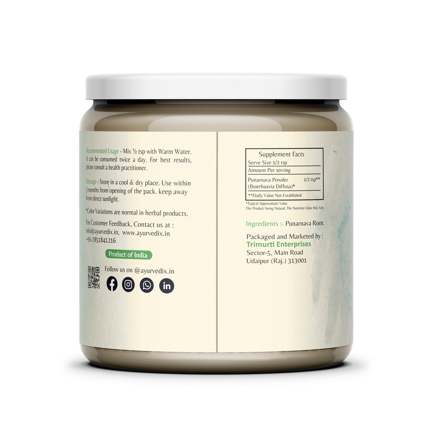 Ayurvedix Organic Punarnava Powder