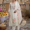 Dhiyona IE Women Floral Embroidered Regular Thread Work Kurta with Trousers & With Dupatta