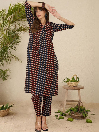 Women Printed Regular Pure Cotton Kurta with Trousers