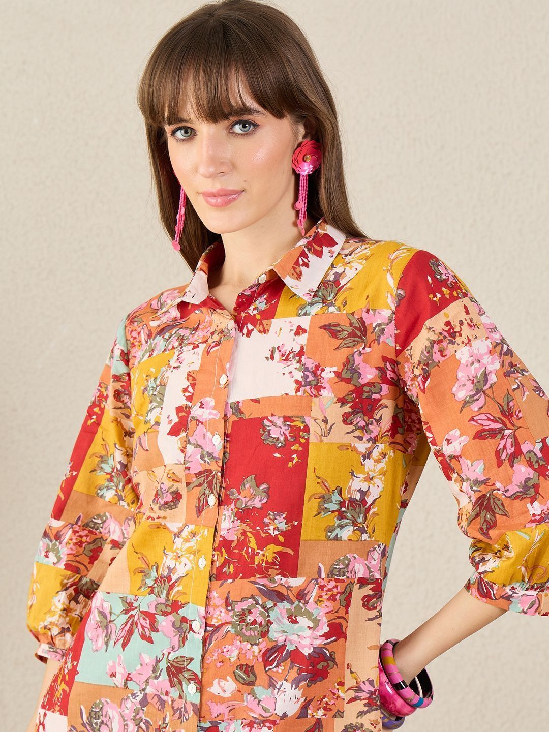 Women Floral Printed Regular Pure Cotton Kurta with Trousers