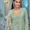 Dhiyona IE Women Floral Embroidered Thread Work Kurta with Trousers & Dupatta