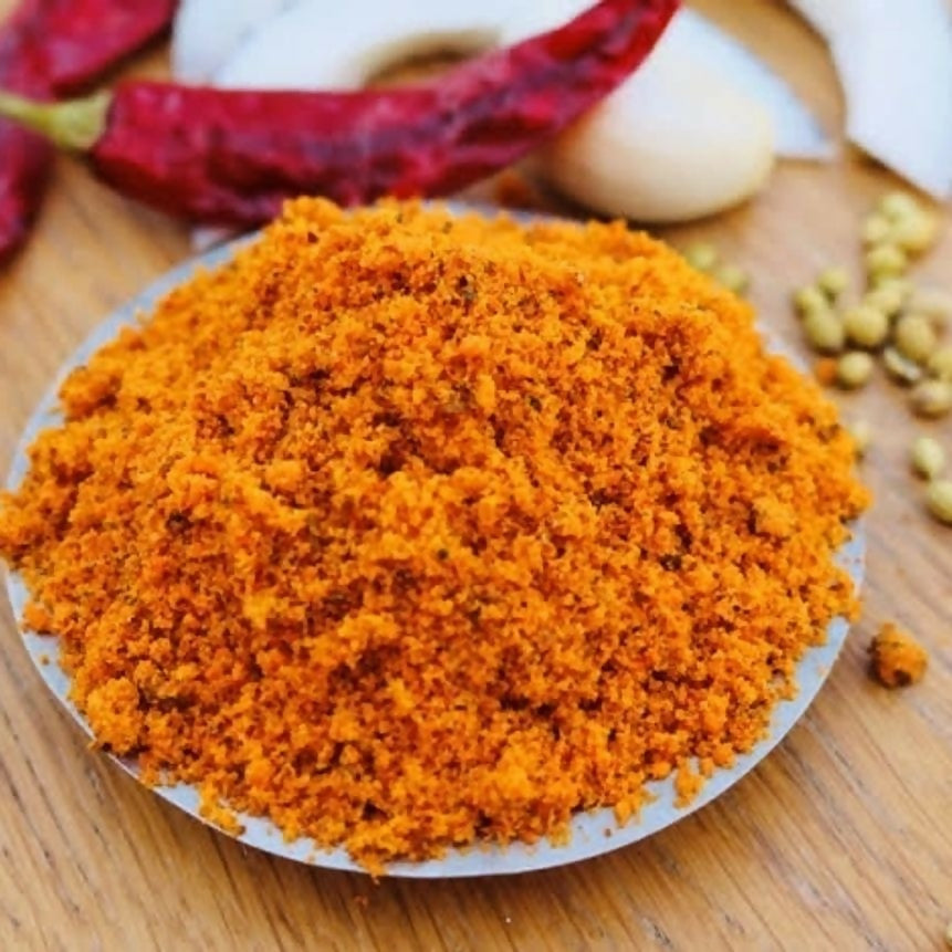 Konaseema Coconut Powder chutney powder by Konaseema Special Foods, showing a close-up of the finely ground coconut mixture.