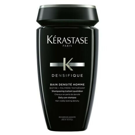 Kerastase Densifique Bain Densité Homme dry shampoo bottle with label, designed for men's hair thickening and freshness.