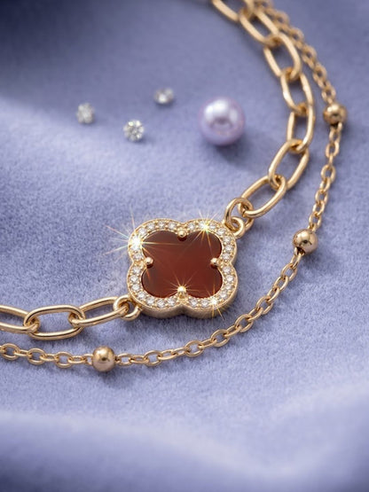 Anouk Women Artrificial Stones Gold Plated Rakhi With Roli Chawal Chandan Mishri