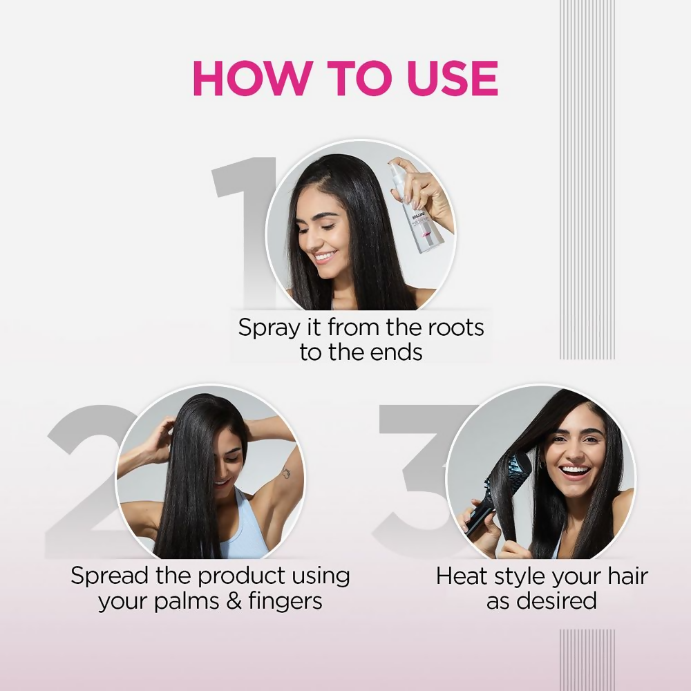 BBlunt Hot Shot heat protection mist spray with grapeseed oil and provitamin B5 for hair care.