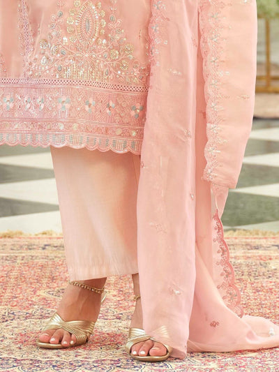 Indyancart IE Women Ethnic Motifs Embroidered Kurta with Trousers & Dupatta
