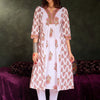 Dhiyona IE Floral Printed Panelled Pure Cotton A-Line Kurta With Trousers