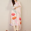 Dhiyona IE Women Floral Printed Regular Linen Kurta with Trousers & With Dupatta