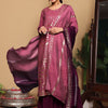 Dhiyona VA Women's Embroidered Regular Sequinned Kurta with Sharara & With Dupatta