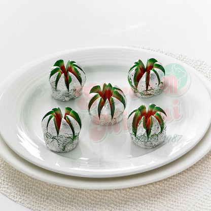 Shree Mithai Kaju Flower, North Indian sweet with kaju and sugar, beautifully arranged as a traditional Indian dessert.