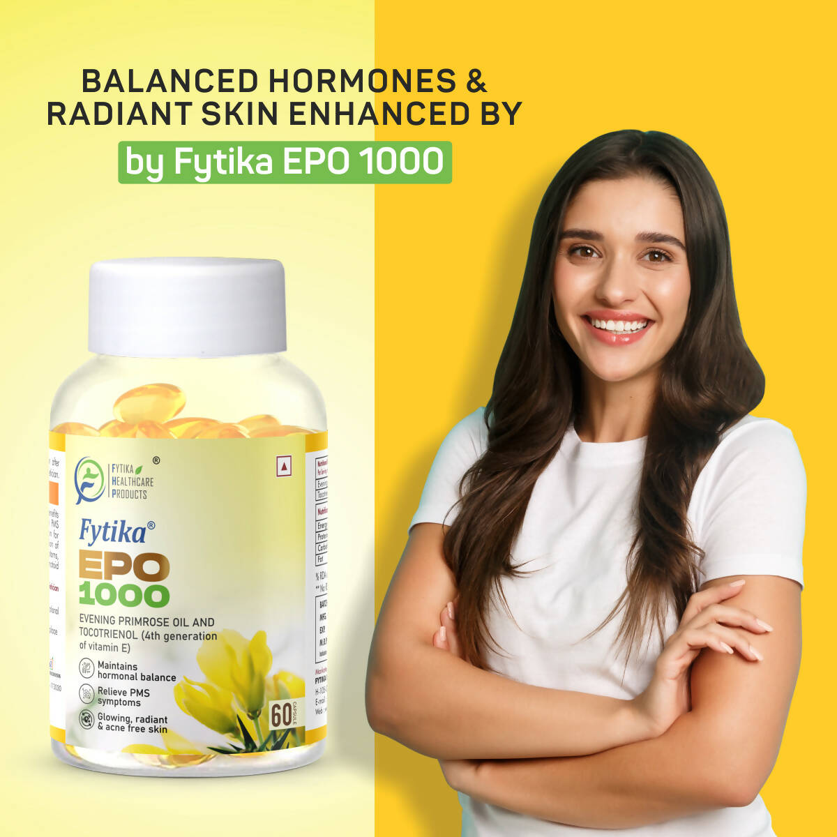 Fytika Epo 1000 Evening Primrose Oil and Tocotrienol Capsules - Indyancart