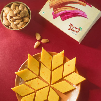 Shree Mithai Kesar Kaju Katli