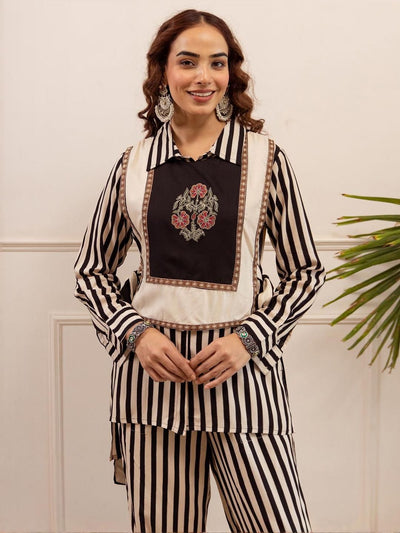 Indyancart IE Embroidered Straight Tunic & Trouser Co-Ord Set