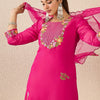 Dhiyona IE Women Floral Embroidered Regular Thread Work Kurta With Trousers & Dupatta