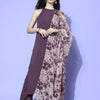 Indyancart VA Women's Regular Silk Crepe Kurta with Trousers & With Dupatta
