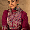 Dhiyona IE Yoke Design Printed Notch-Neck Cotton Straight Kurta With Trousers And Dupatta