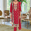 Dhiyona IE Ethnic Motifs Embroidered Sequinned Kurta with Trousers & With Dupatta