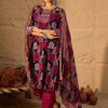 Indyancart IE Women Ethnic Motifs Printed Regular Pure Cotton Kurta with Trousers & With Dupatta