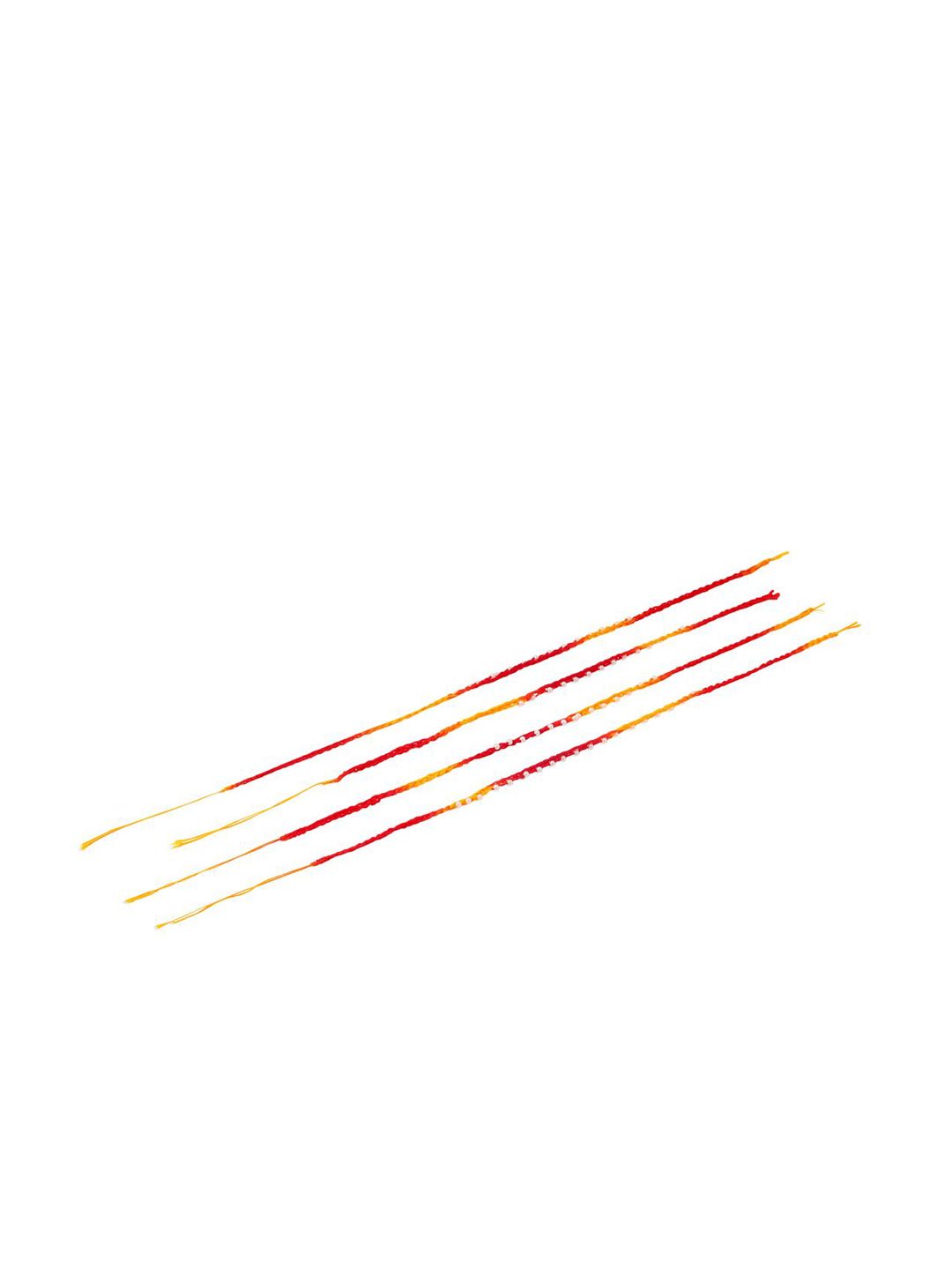 Anouk Men Set Of 4 Pearls Traditional Red Thread Rakhi With Roli Chawal For Rakshabandhan