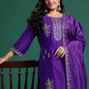 Indyancart IE Ethnic Motifs Embroidered Kurta with Trousers & Dupatta