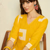 Dhiyona IE Geometric Printed V-Neck A-Line Pure Cotton Kurta with Trousers
