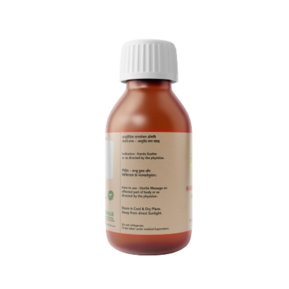 SN Herbals Karanj Tail Ayurvedic Thailam in a glass bottle with a dropper, designed for traditional herbal skin and hair care.