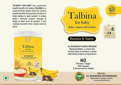 Al Masnoon Talbina For Baby with Banana & Dates 6 to 24 Months - Indyancart