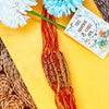 Dhiyona Set Of 6 Yellow & Red Thread Rakhi With Roli Chawal Chandan Mishri