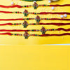 Dhiyona Set Of 6 Beaded Cotton Thread with AD Stones & Meenakari Designer Rakhi for Brother