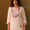 Dhiyona IE Floral Embroidered Round Neck Tunic & Trousers