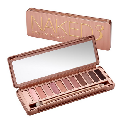 Urban Decay Naked Palette 3 eye shadow palette with neutral and warm shades in sleek packaging.