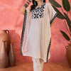 Dhiyona SN Women's Floral Embroidered Notch Neck Kaftan Kurta & Trousers