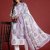 Dhiyona IE Floral Printed Sequinned V-Neck Pure Cotton Kurta with Trousers & Dupatta