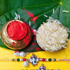 Dhiyona Set Of 3 Beaded Cotton Thread with AD Stones & Meenakari Designer Rakhi for Brother