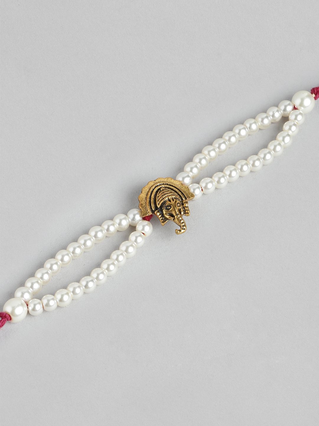 Anouk Unisex Set of 2 Beaded Bhai Bhabhi Rakhis With Roli & Chawal