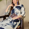 Indyancart IE Printed Notch Neck Straight Pure Cotton Tunic & Trousers