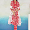 Dhiyona IE Floral Printed Pleated Beads and Stones Pure Cotton Kurta With Trousers & Dupatta