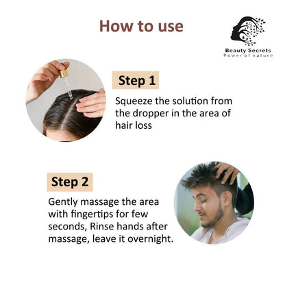 Beauty Secrets Saw Palmetto Hair Growth Serum bottle, natural hair serum for thinning hair and scalp care.