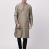 Men's Chiku Cotton Blend Straight Kurta Pyjama Set