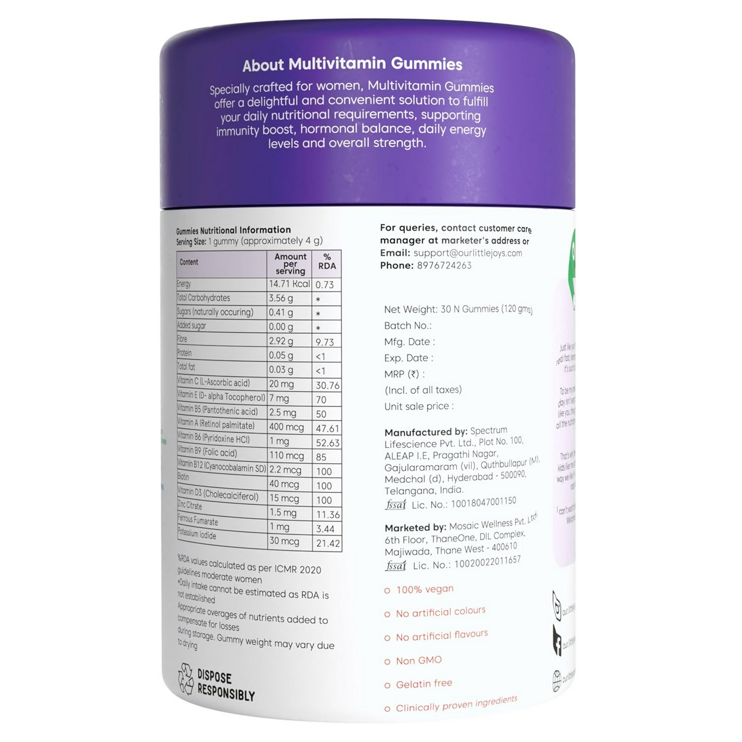 Little Joys Multivitamin Gummies For Mothers - Strawberry Flavor