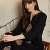 Dhiyona IE Ethnic Motifs Embroidered Mandarin Collar A-Line Thread Work Kurta With Trouser