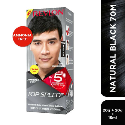 Revlon Top Speed Hair Color Small Pack Man - Natural Black 70m - Indyancart