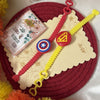 Dhiyona Set Of 2 Superhero Kids Rakhi With Roli Chawal Chandan Mishri